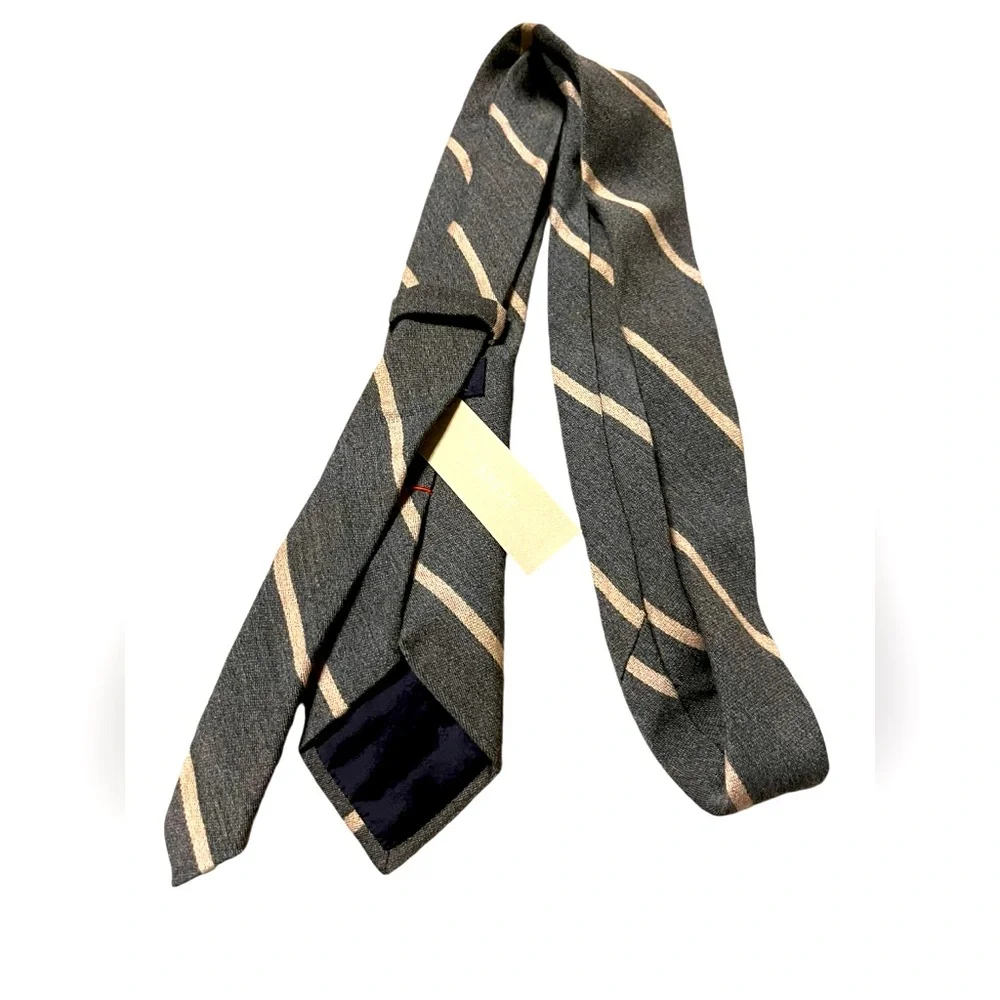 J.crew mens diagonal stripes handmade wools tie silk wool new